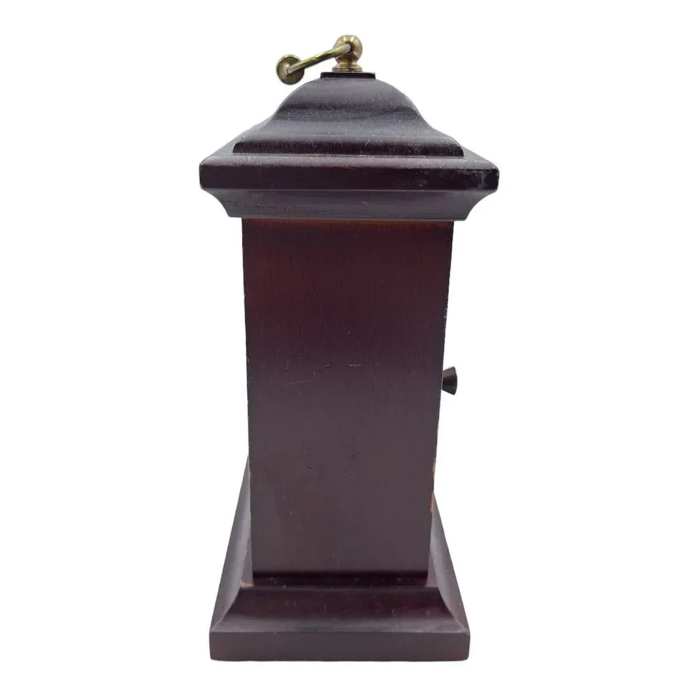 Bulova Carriage Shelf Clock Quartz Dark Cherry Look Wood with Brass Handle PARTS